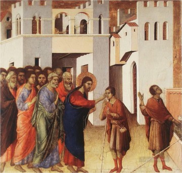 Duccio Cristo sanando a un ciego Pinturas al óleo